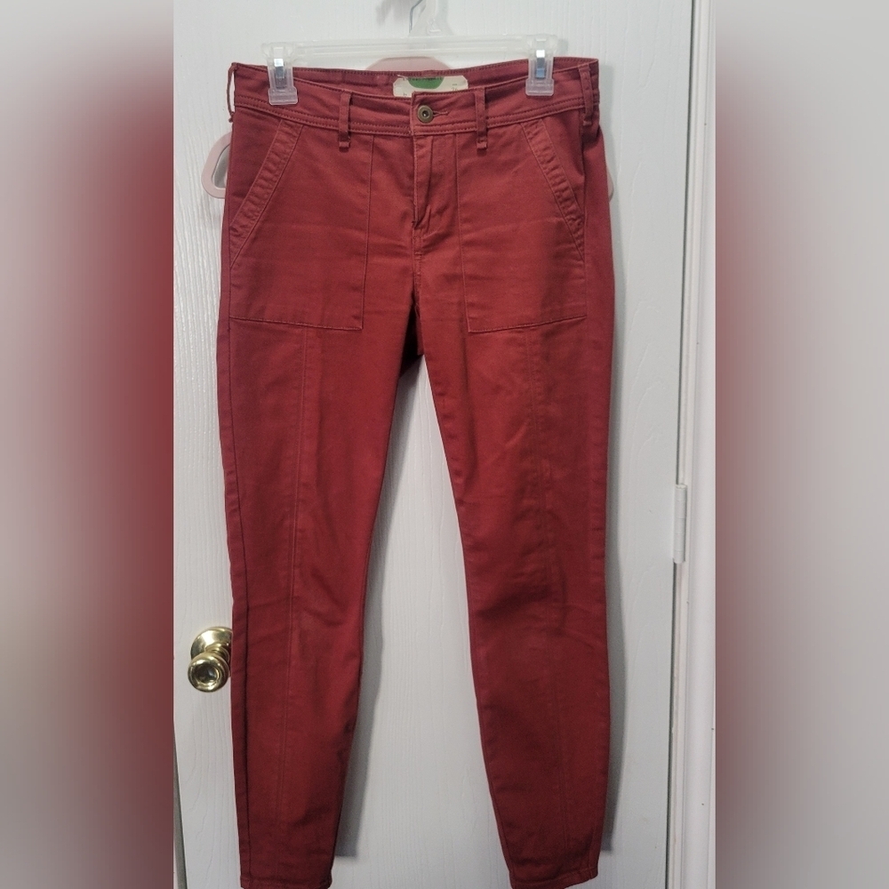 ANTHROPOLOGIE Pants 26 Jefferson Slim Utility Unique Rust Color